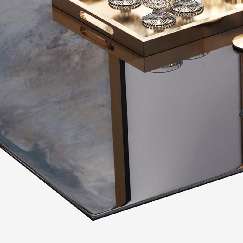 Glam Sideboard Buffet 3 Drawers and 2 Doors Cabinets Matte High Gloss Sideboard Clearhalo 'buffet_sideboard' 'Buffets & Sideboards' 'furn' 'furn_buffet_sideboard' 'Furniture' 'Kitchen & Dining Furniture' 6362651