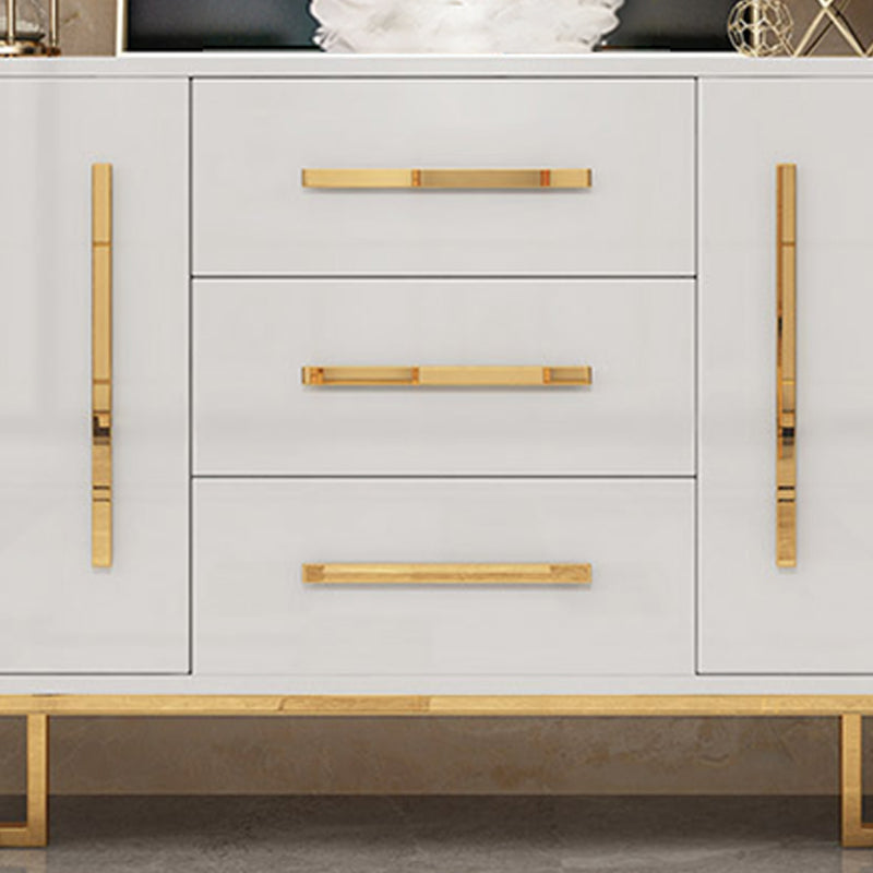 Glam Sideboard Buffet 3 Drawers and 2 Doors Cabinets Matte High Gloss Sideboard Clearhalo 'buffet_sideboard' 'Buffets & Sideboards' 'furn' 'furn_buffet_sideboard' 'Furniture' 'Kitchen & Dining Furniture' 6362652