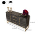 Glam Sideboard Buffet 3 Drawers and 2 Doors Cabinets Matte High Gloss Sideboard Clearhalo 'buffet_sideboard' 'Buffets & Sideboards' 'furn' 'furn_buffet_sideboard' 'Furniture' 'Kitchen & Dining Furniture' 6362657