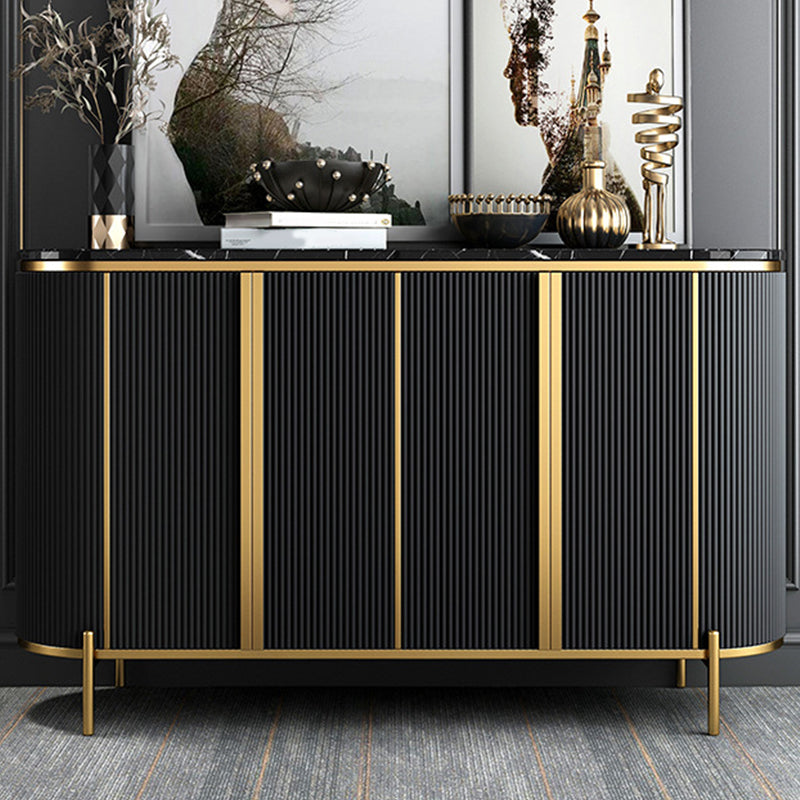 Contemporary Dining Buffet Marble Sideboard Table with Cabinets Clearhalo 'buffet_sideboard' 'Buffets & Sideboards' 'furn' 'furn_buffet_sideboard' 'Furniture' 'Kitchen & Dining Furniture' 6362668
