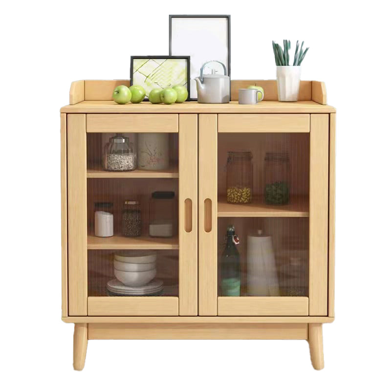 Contemporary Sideboard Solid Wood Dining Buffet with Drawers and Cabinets 31"L x 16"W x 31"H Natural Clearhalo 'buffet_sideboard' 'Buffets & Sideboards' 'furn' 'furn_buffet_sideboard' 'Furniture' 'Kitchen & Dining Furniture' 6362676