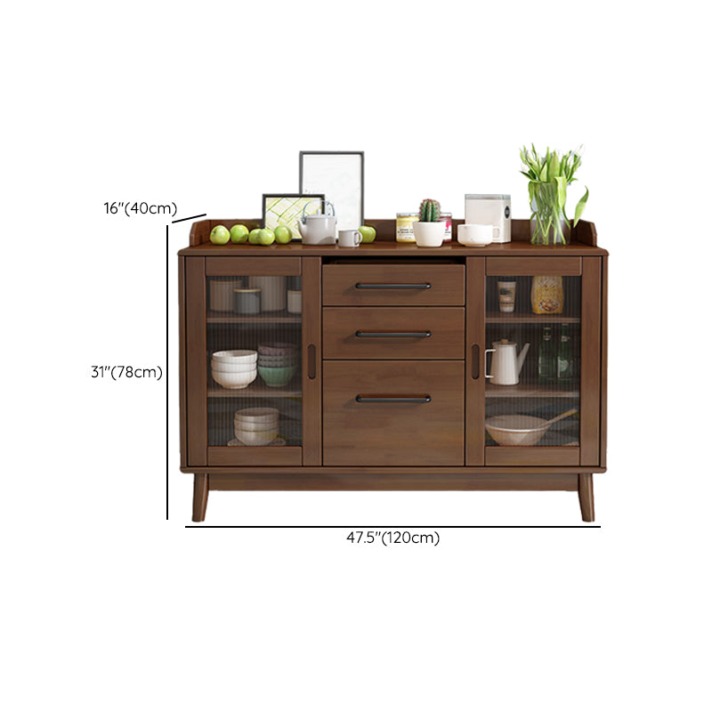 Contemporary Sideboard Solid Wood Dining Buffet with Drawers and Cabinets Clearhalo 'buffet_sideboard' 'Buffets & Sideboards' 'furn' 'furn_buffet_sideboard' 'Furniture' 'Kitchen & Dining Furniture' 6362692