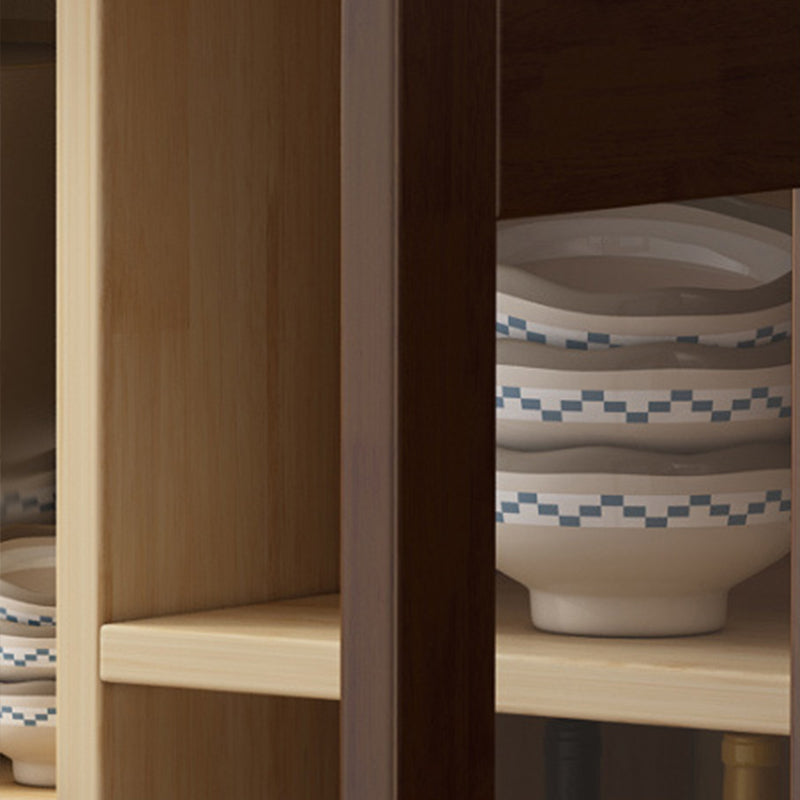 Buffet de restauration contemporain bois massif 38,4 "H buffet avec tiroirs et armoires