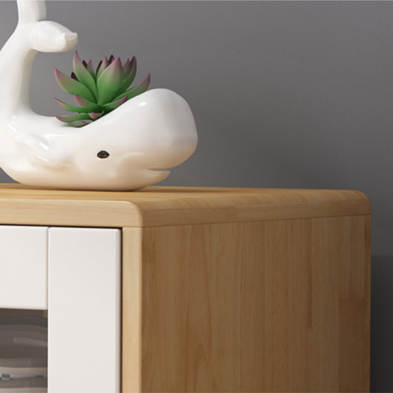 Buffet de restauration contemporain bois massif 38,4 "H buffet avec tiroirs et armoires