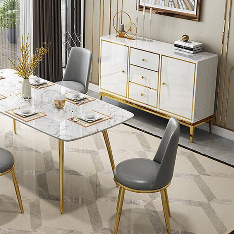 Glam Sideboard Buffet Mirrored 3 Drawers and 2 Doors Cabinets Buffet Sideboard Clearhalo 'buffet_sideboard' 'Buffets & Sideboards' 'furn' 'furn_buffet_sideboard' 'Furniture' 'Kitchen & Dining Furniture' 6362734