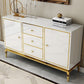 Glam Sideboard Buffet Mirrored 3 Drawers and 2 Doors Cabinets Buffet Sideboard Clearhalo 'buffet_sideboard' 'Buffets & Sideboards' 'furn' 'furn_buffet_sideboard' 'Furniture' 'Kitchen & Dining Furniture' 6362735