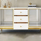 Glam Sideboard Buffet Mirrored 3 Drawers and 2 Doors Cabinets Buffet Sideboard Clearhalo 'buffet_sideboard' 'Buffets & Sideboards' 'furn' 'furn_buffet_sideboard' 'Furniture' 'Kitchen & Dining Furniture' 6362744