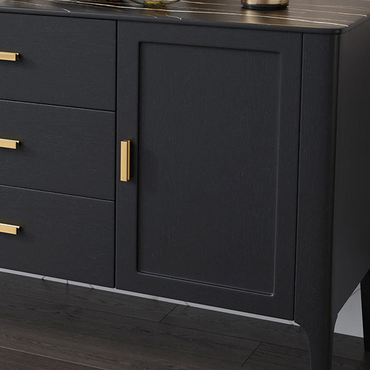 Sideboard di pietra a buffet da pranzo in stile moderno con armadi e cassetti