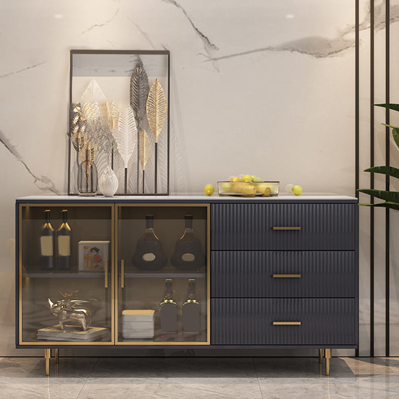 Table à buffet de buffet à manger glamour avec armoires et tiroirs