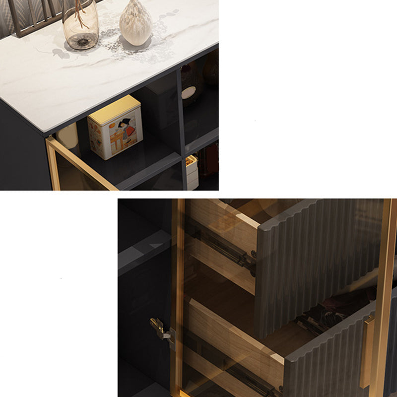 Table à buffet de buffet à manger glamour avec armoires et tiroirs