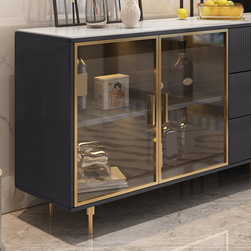 Table à buffet de buffet à manger glamour avec armoires et tiroirs