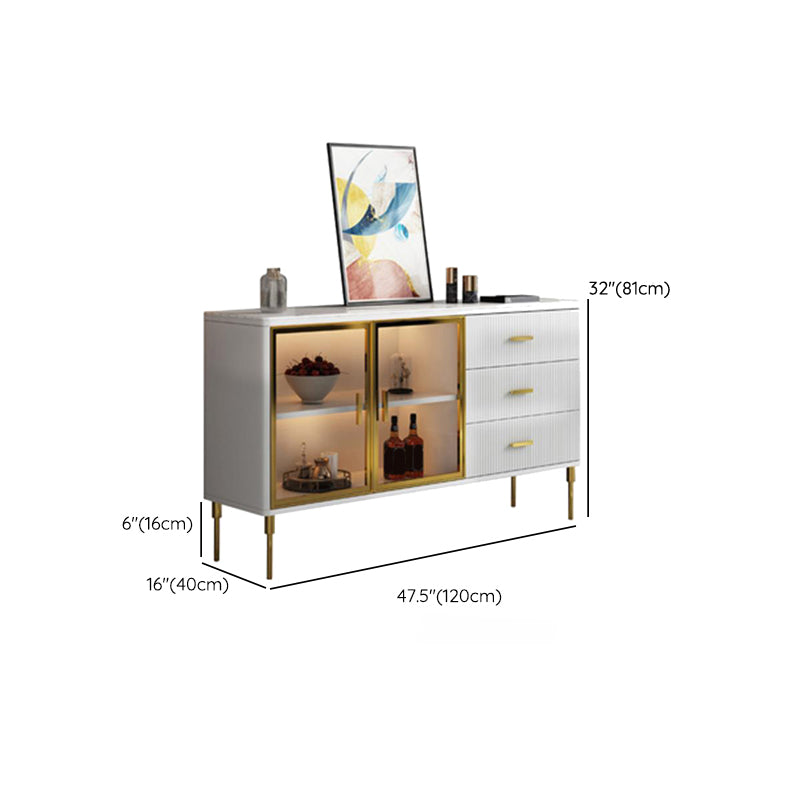 Table à buffet de buffet à manger glamour avec armoires et tiroirs