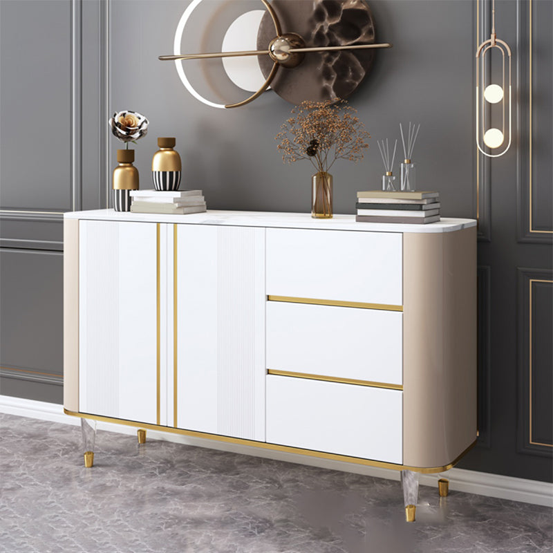 Tavolo da buffet in pietra sinterizzato glam 3 cassetti server da pranzo con 2 porte per soggiorno