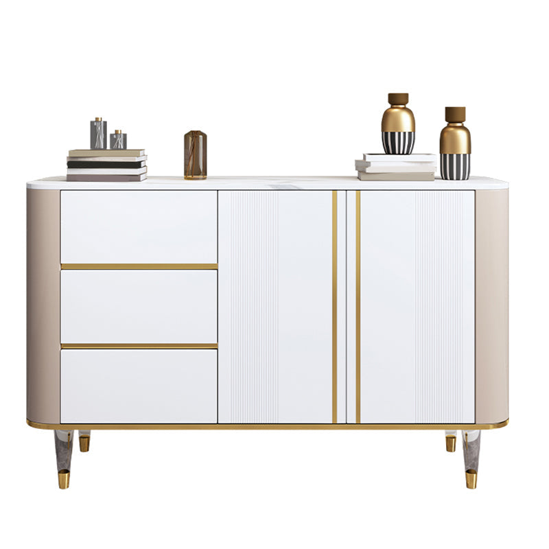 Tavolo da buffet in pietra sinterizzato glam 3 cassetti server da pranzo con 2 porte per soggiorno