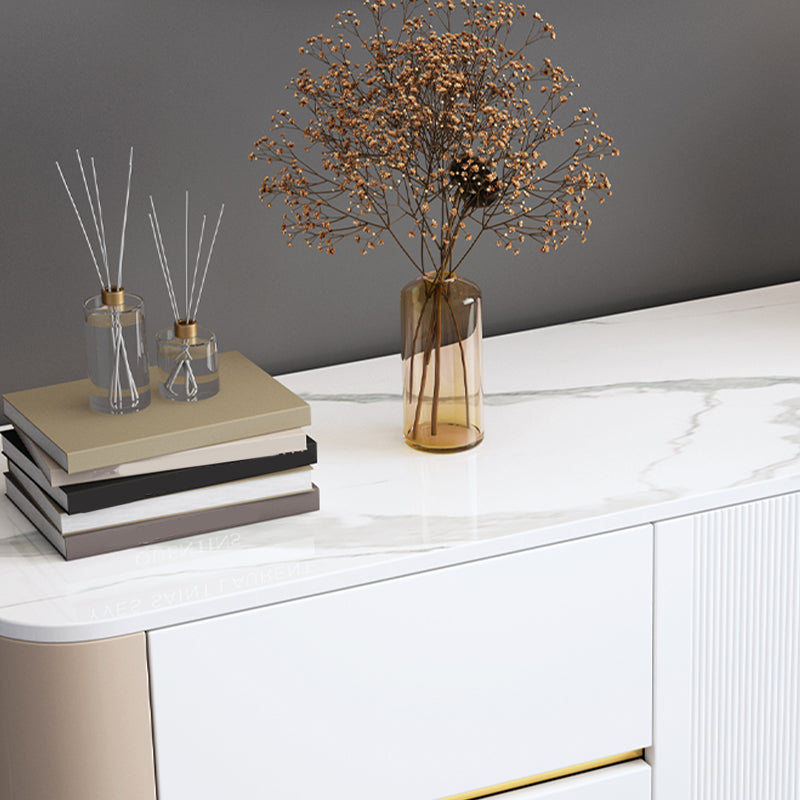 Tavolo da buffet in pietra sinterizzato glam 3 cassetti server da pranzo con 2 porte per soggiorno