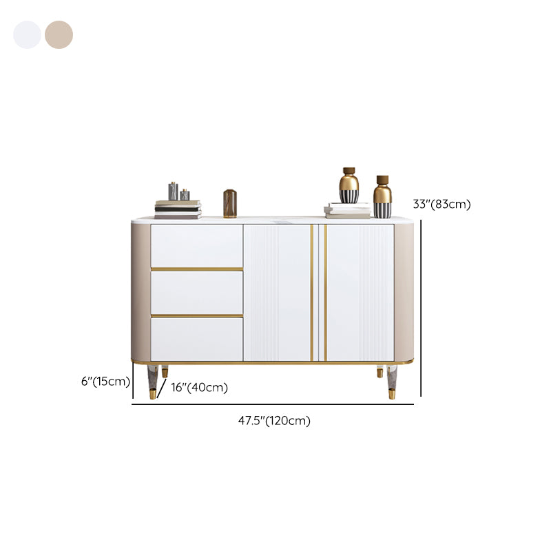 Tavolo da buffet in pietra sinterizzato glam 3 cassetti server da pranzo con 2 porte per soggiorno
