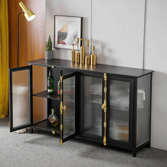 Tavolo laboard in metallo glam mobile la credenza nera con porta di vetro per sala da pranzo