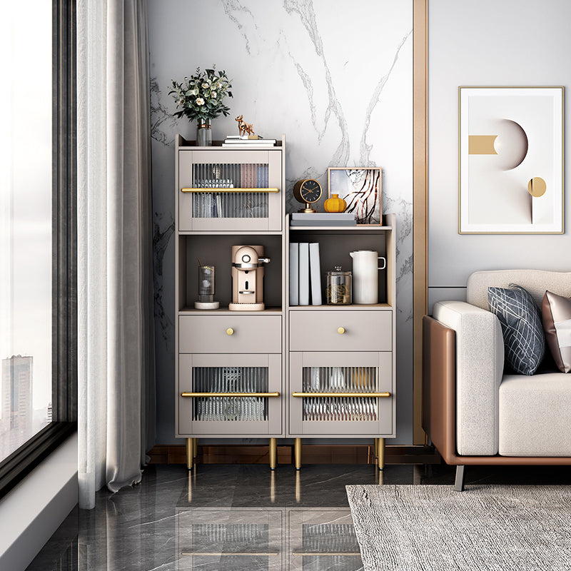 Serveur de restauration en bois d'ingénierie moderne 1 tiroir côté tiroir avec porte en verre