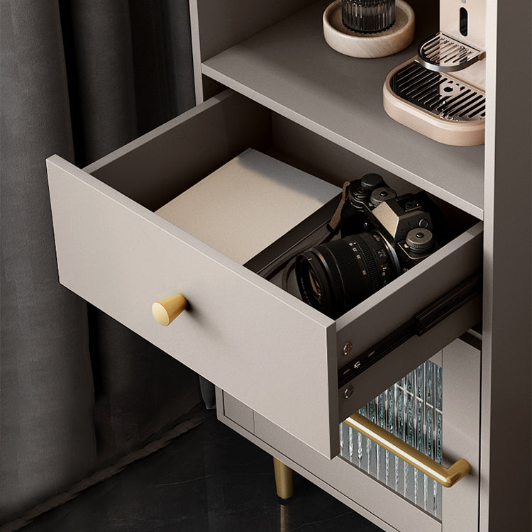 Serveur de restauration en bois d'ingénierie moderne 1 tiroir côté tiroir avec porte en verre