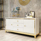 Glam Cabinets Mirrored Buffet 3 Drawers and 2 Doors Buffet Sideboard Clearhalo 'buffet_sideboard' 'Buffets & Sideboards' 'furn' 'furn_buffet_sideboard' 'Furniture' 'Kitchen & Dining Furniture' 6362879