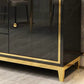 Glam Cabinets Mirrored Buffet 3 Drawers and 2 Doors Buffet Sideboard Clearhalo 'buffet_sideboard' 'Buffets & Sideboards' 'furn' 'furn_buffet_sideboard' 'Furniture' 'Kitchen & Dining Furniture' 6362888