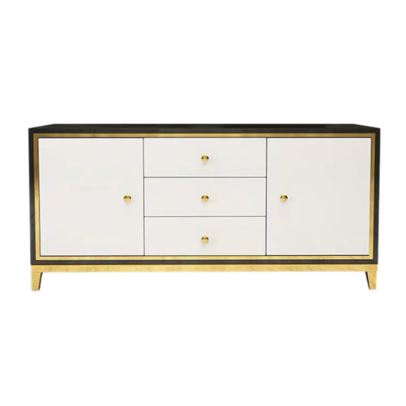 Glam Cabinets Mirrored Buffet 3 Drawers and 2 Doors Buffet Sideboard Clearhalo 'buffet_sideboard' 'Buffets & Sideboards' 'furn' 'furn_buffet_sideboard' 'Furniture' 'Kitchen & Dining Furniture' 6362890