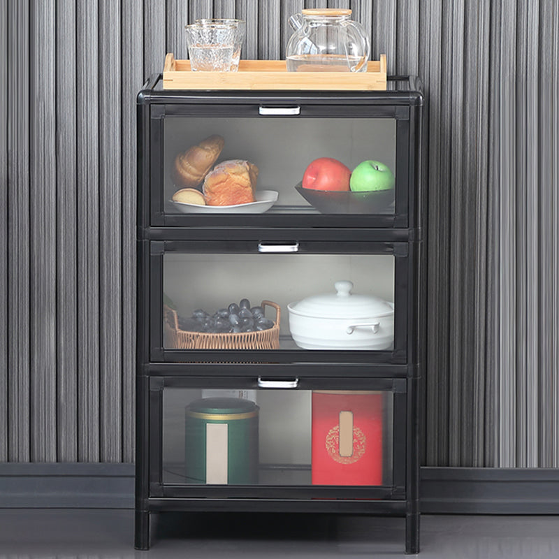 Sideboard nero moderno buffet a buffet metallico specchio tavolo per soggiorno per soggiorno