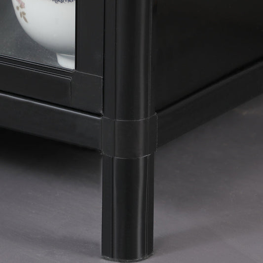 Sideboard nero moderno buffet a buffet metallico specchio tavolo per soggiorno per soggiorno