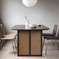 Modern Ash Wood Dining Table Oval Wooden Table with Double Pedestal in Black 70.9"L x 35.4"W x 29.5"H Without Chairs Clearhalo 'Dining Tables & Seating' 'Dining Tables' 'dining_table' 'furn' 'furn_dining_table' 'Furniture' 'Kitchen & Dining Furniture' 6362918