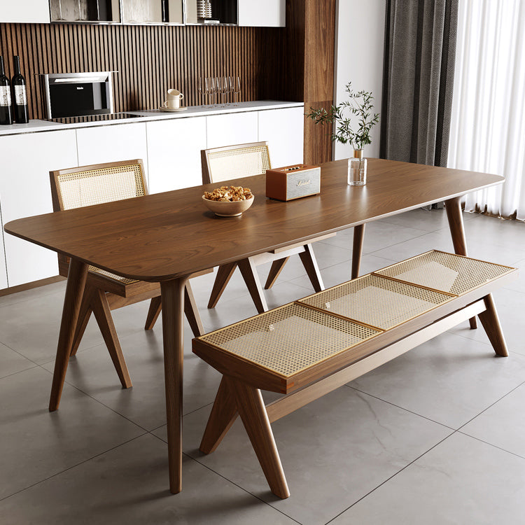 Medieval Modern Ash Wood Table Rectangle Table with 4 Legs for Home 70.9"L x 31.5"W x 29.5"H Without Chairs Clearhalo 'Dining Tables & Seating' 'Dining Tables' 'dining_table' 'furn' 'furn_dining_table' 'Furniture' 'Kitchen & Dining Furniture' 6362979