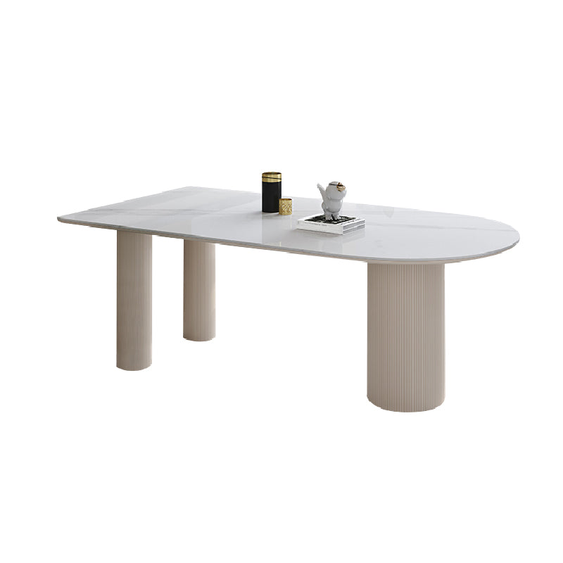 Irregular Shape Indoor Table for Restaurant Modern Table with 3 Legs White Without Chairs Clearhalo 'Dining Tables & Seating' 'Dining Tables' 'dining_table' 'furn' 'furn_dining_table' 'Furniture' 'Kitchen & Dining Furniture' 6362991