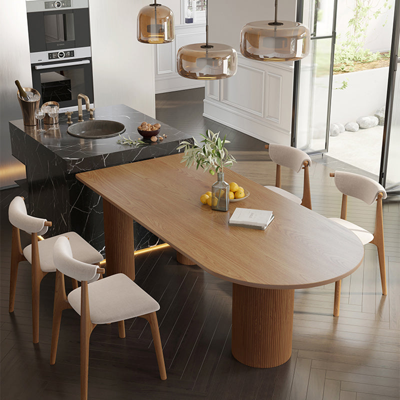 Irregular Shape Indoor Table for Restaurant Modern Table with 3 Legs Natural 70.9"L x 31.5"W x 29.5"H Without Chairs Clearhalo 'Dining Tables & Seating' 'Dining Tables' 'dining_table' 'furn' 'furn_dining_table' 'Furniture' 'Kitchen & Dining Furniture' 6362996