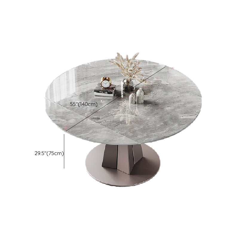 Modern Style Dining Round Table Sintered Stone Table with Metal Legs for Home Clearhalo 'Dining Tables & Seating' 'Dining Tables' 'dining_table' 'furn' 'furn_dining_table' 'Furniture' 'Kitchen & Dining Furniture' 6363018