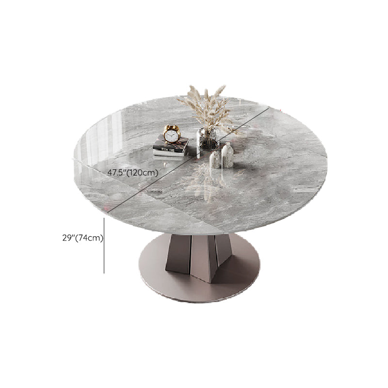 Modern Style Dining Round Table Sintered Stone Table with Metal Legs for Home Clearhalo 'Dining Tables & Seating' 'Dining Tables' 'dining_table' 'furn' 'furn_dining_table' 'Furniture' 'Kitchen & Dining Furniture' 6363019