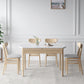 Modern Dining Round Table Stone Table with Wooden Legs for Home