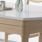 Modern Dining Round Table Stone Table with Wooden Legs for Home