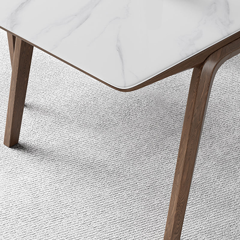 Medieval Modern Sintered Stone Table Rectangle Table with Wooden 4 Legs Clearhalo 'Dining Tables & Seating' 'Dining Tables' 'dining_table' 'furn' 'furn_dining_table' 'Furniture' 'Kitchen & Dining Furniture' 6363046