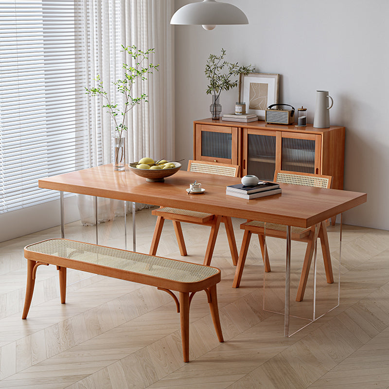 Table de bois massif moderne médiéval table rectangulaire avec double piédestal