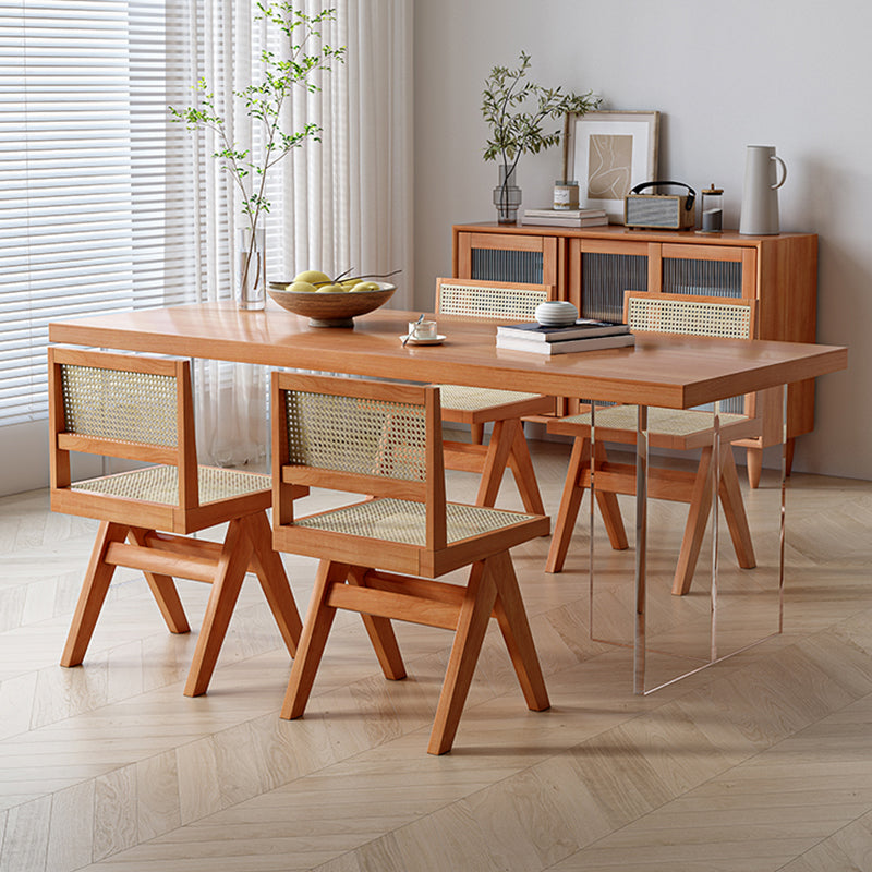 Table de bois massif moderne médiéval table rectangulaire avec double piédestal