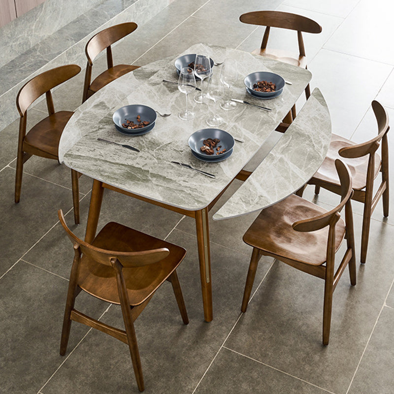 Modern Dining Round Table Sintered Stone Table with 4 Legs for Home Gray 59.1"L x 59.1"W x 29.9"H Without Chairs Clearhalo 'Dining Tables & Seating' 'Dining Tables' 'dining_table' 'furn' 'furn_dining_table' 'Furniture' 'Kitchen & Dining Furniture' 6363079
