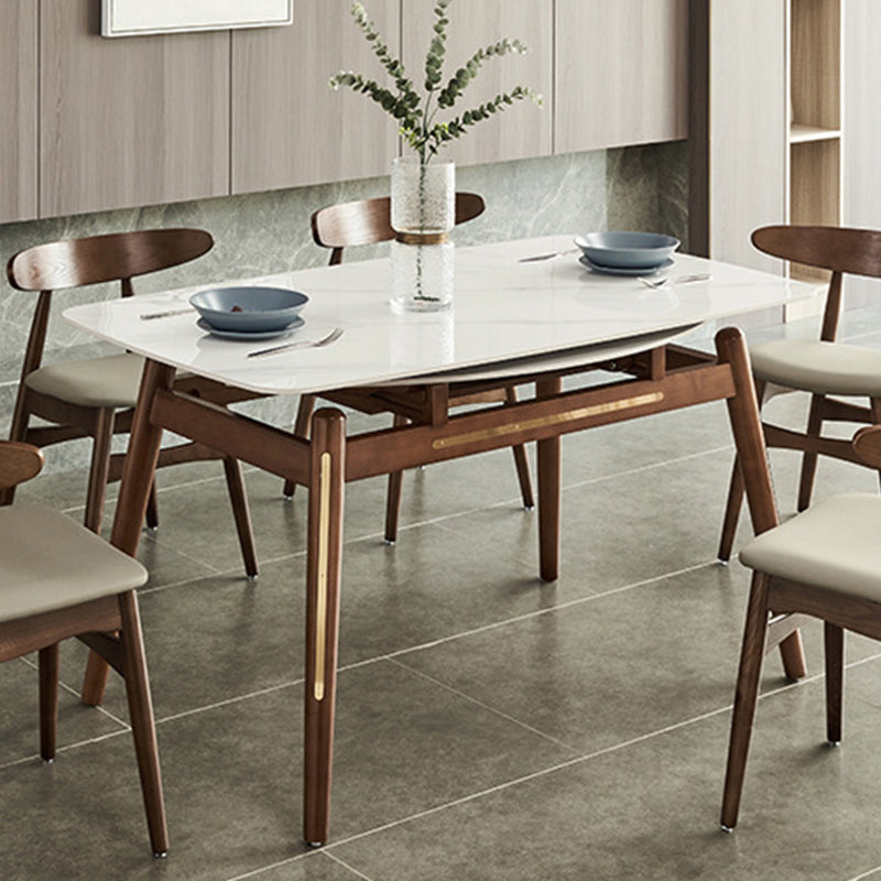 Modern Dining Round Table Sintered Stone Table with 4 Legs for Home Clearhalo 'Dining Tables & Seating' 'Dining Tables' 'dining_table' 'furn' 'furn_dining_table' 'Furniture' 'Kitchen & Dining Furniture' 6363080