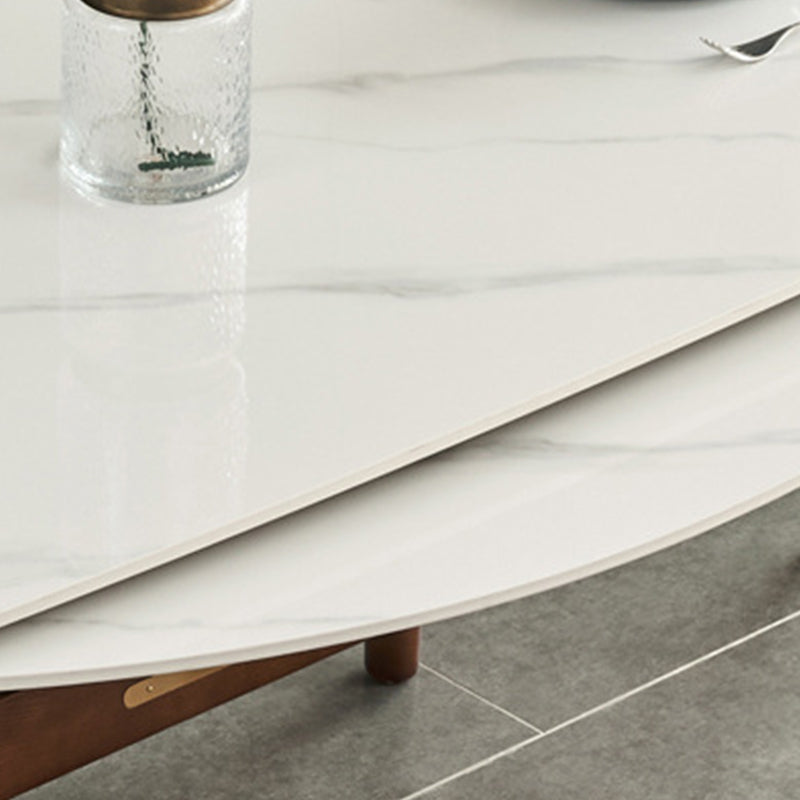 Modern Dining Round Table Sintered Stone Table with 4 Legs for Home Clearhalo 'Dining Tables & Seating' 'Dining Tables' 'dining_table' 'furn' 'furn_dining_table' 'Furniture' 'Kitchen & Dining Furniture' 6363089