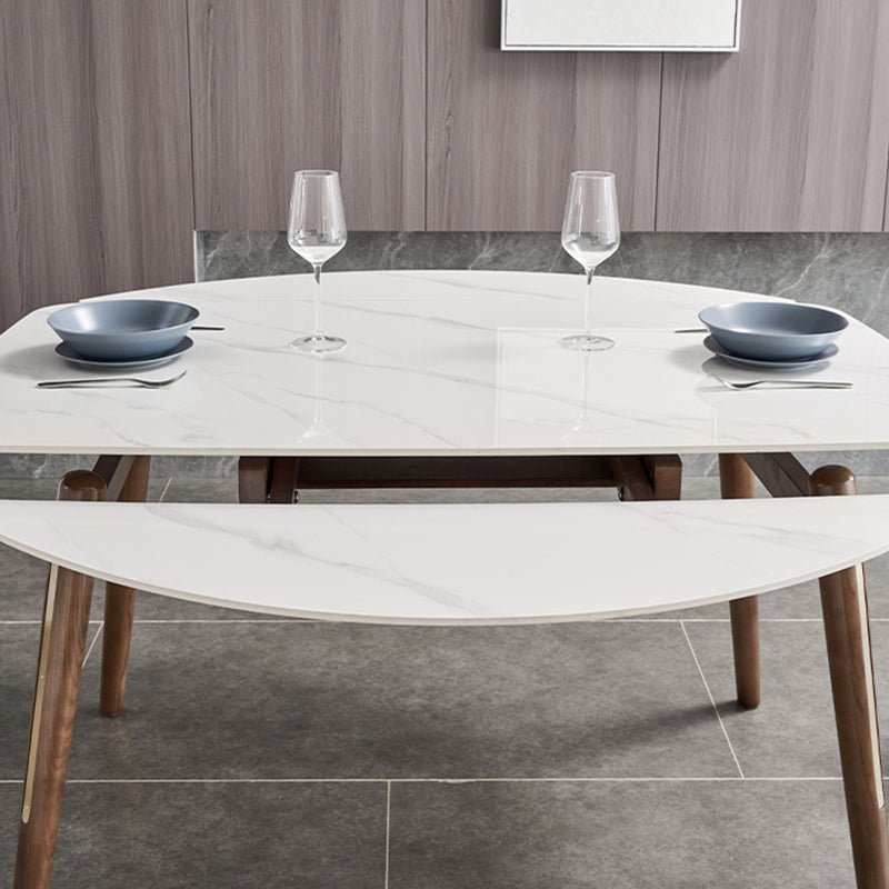 Modern Dining Round Table Sintered Stone Table with 4 Legs for Home Clearhalo 'Dining Tables & Seating' 'Dining Tables' 'dining_table' 'furn' 'furn_dining_table' 'Furniture' 'Kitchen & Dining Furniture' 6363090