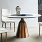 Glam Dining Round Table Sintered Stone Table with Metal Legs for Home Clearhalo 'Dining Tables & Seating' 'Dining Tables' 'dining_table' 'furn' 'furn_dining_table' 'Furniture' 'Kitchen & Dining Furniture' 6363097