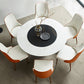 Glam Dining Round Table Sintered Stone Table with Metal Legs for Home Clearhalo 'Dining Tables & Seating' 'Dining Tables' 'dining_table' 'furn' 'furn_dining_table' 'Furniture' 'Kitchen & Dining Furniture' 6363106
