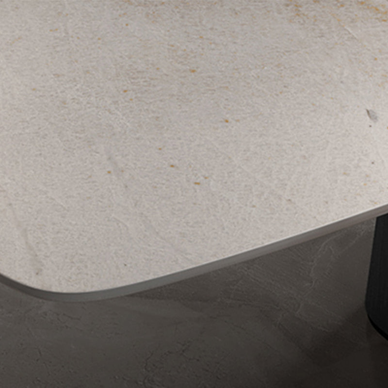 Modern Dining Rectangle Table Sintered Stone Table with Metal Leg for Home Clearhalo 'Dining Tables & Seating' 'Dining Tables' 'dining_table' 'furn' 'furn_dining_table' 'Furniture' 'Kitchen & Dining Furniture' 6363134