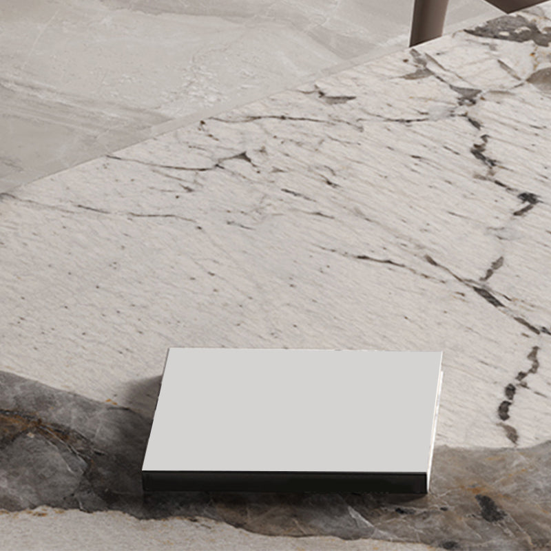 Modern Dining Rectangle Table Sintered Stone Table with Metal Leg for Home Clearhalo 'Dining Tables & Seating' 'Dining Tables' 'dining_table' 'furn' 'furn_dining_table' 'Furniture' 'Kitchen & Dining Furniture' 6363135