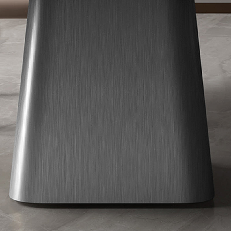 Modern Dining Rectangle Table Sintered Stone Table with Metal Leg for Home Clearhalo 'Dining Tables & Seating' 'Dining Tables' 'dining_table' 'furn' 'furn_dining_table' 'Furniture' 'Kitchen & Dining Furniture' 6363136