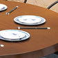 Mesa redonda de comedor moderna, mesa de madera con patas de metal para el hogar