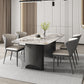 Industrial Sintered Stone Top Table Rectangle Table with Double Pedestal 55.1"L x 31.5"W x 29.5"H Without Chairs Clearhalo 'Dining Tables & Seating' 'Dining Tables' 'dining_table' 'furn' 'furn_dining_table' 'Furniture' 'Kitchen & Dining Furniture' 6363155